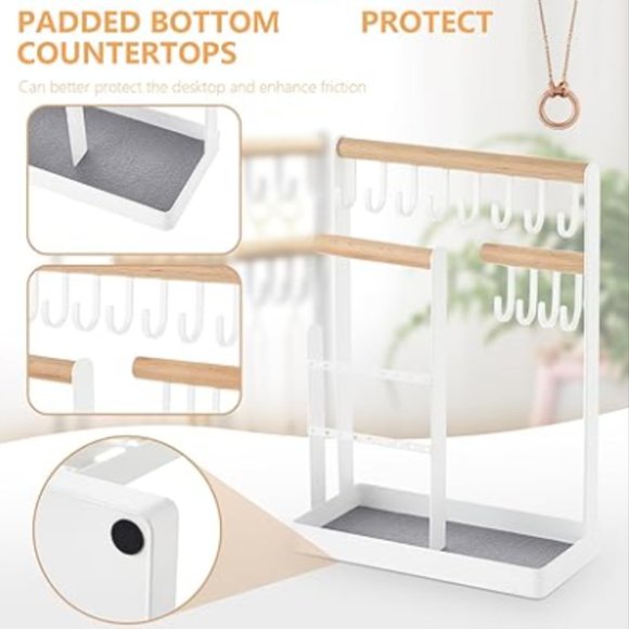 4-Tier Earring Holders & Necklace Towers - Jewelry Stand & Ring Tray - Picture 4 of 9